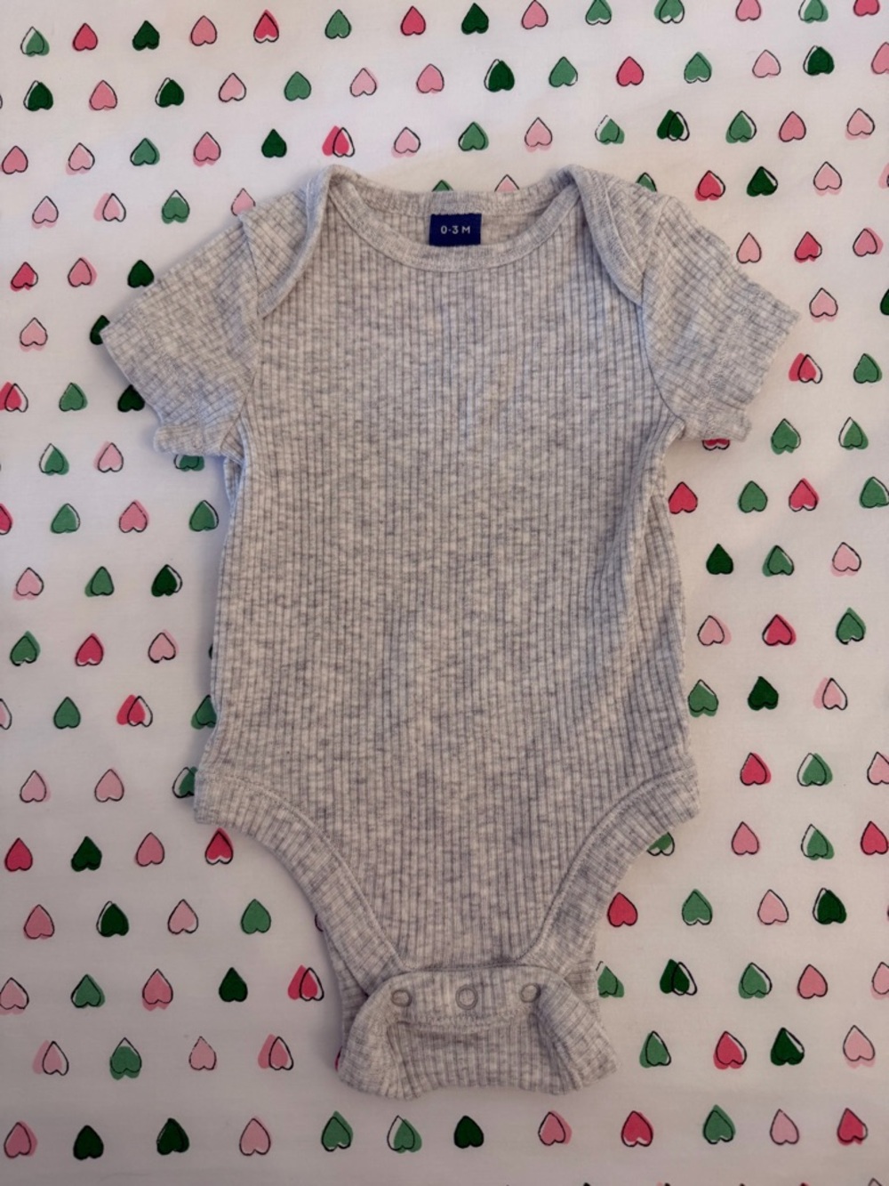 Old Navy Light Gray Ribbed Baby One-Piece Bodysuit